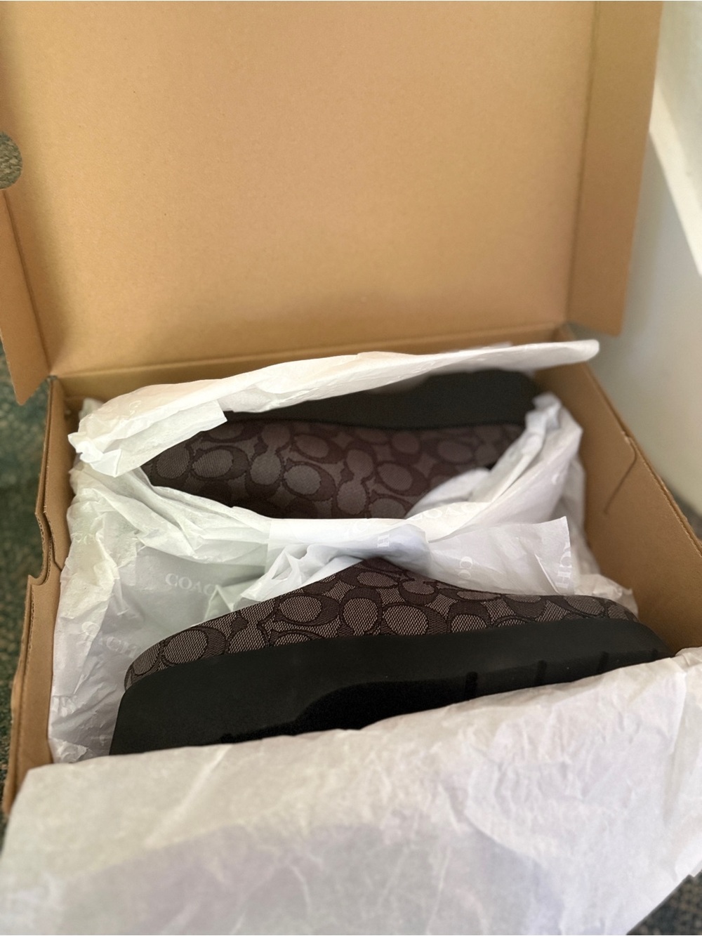 Coach Brown Signature Clog Slip-On with Black Sole women’s size 10 - Picture 6 of 16